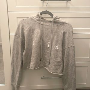 Zyia grey cropped raw hem hoodie. Super soft and light weight! gently used.